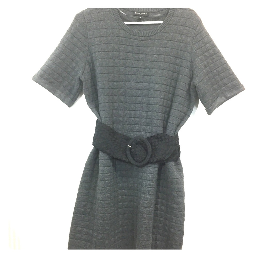 BANANA REPUBLIC L Gray Sweater Dress EUC